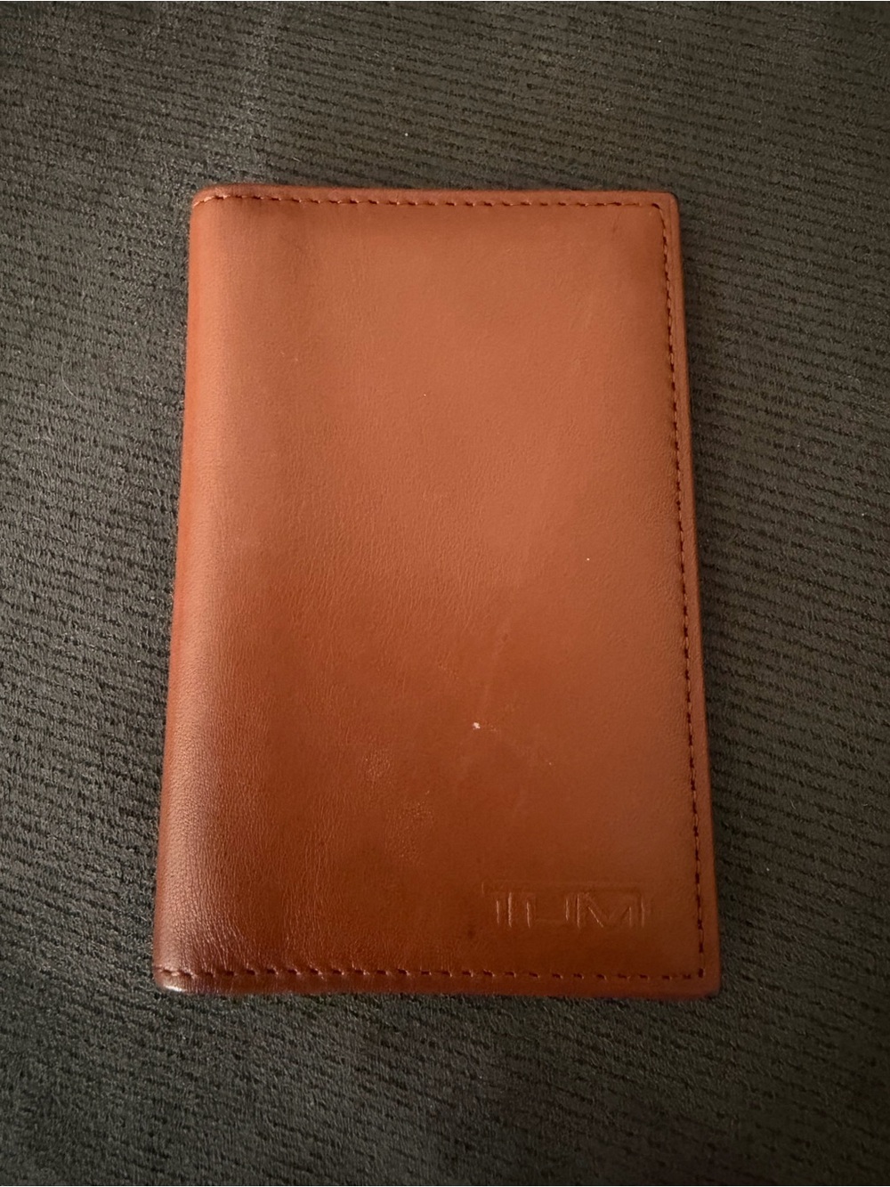 TUMI Brown Leather Card Holder Bi-Fold Wallet